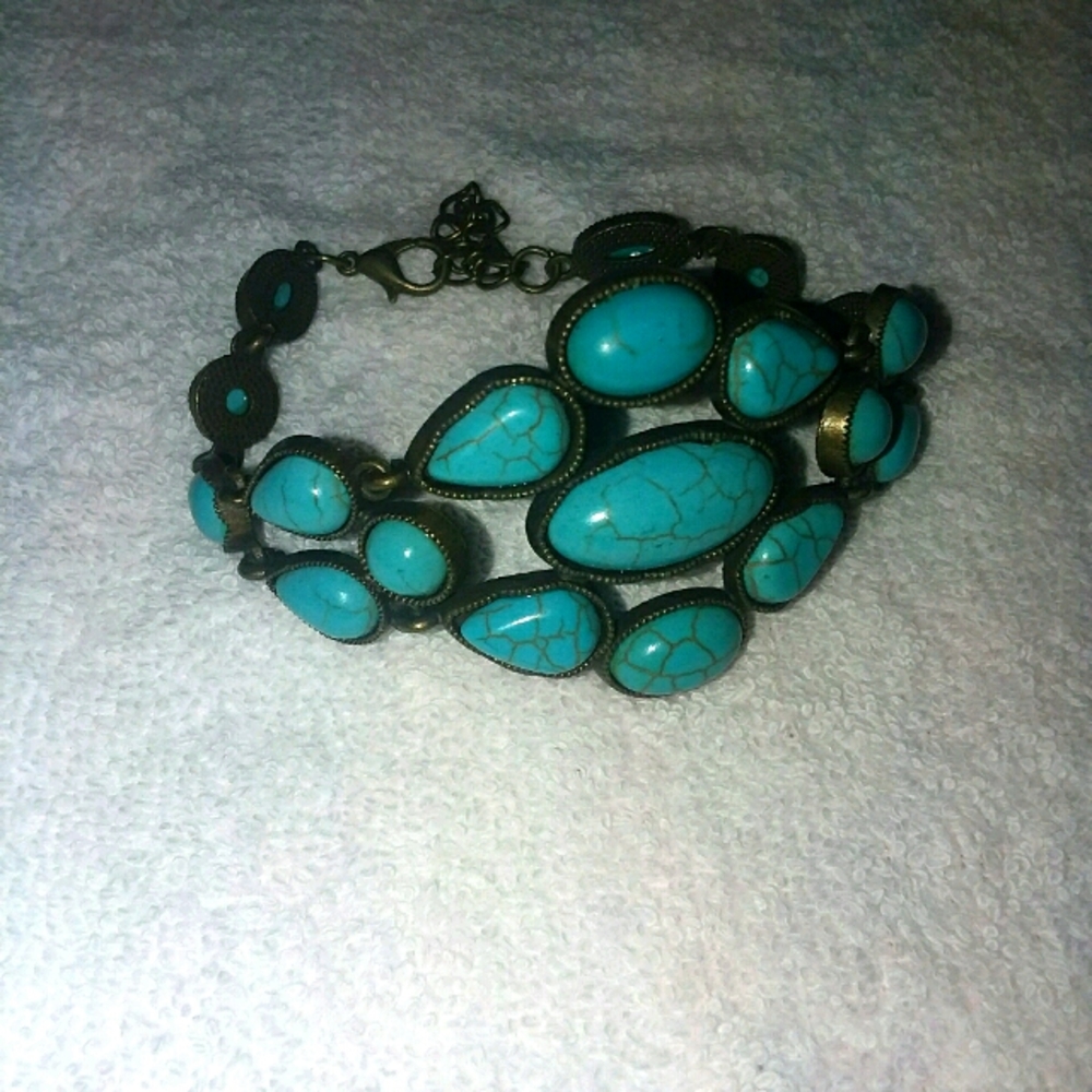 3/$12 Brass & turquise bracelet